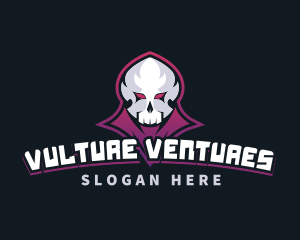 Grim Reaper Gaming Skull Avatar logo design