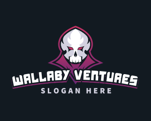 Grim Reaper Gaming Skull Avatar logo design