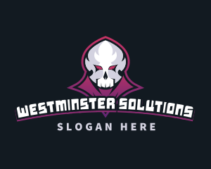 Grim Reaper Gaming Skull Avatar logo design