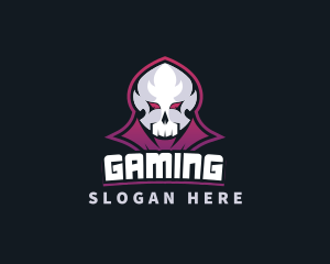 Grim Reaper Gaming Skull Avatar logo design