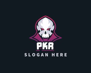 Grim Reaper Gaming Skull Avatar logo design