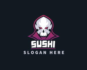 Grim Reaper Gaming Skull Avatar logo design