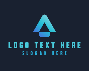 High Tech - Gradient Arrow Letter A logo design