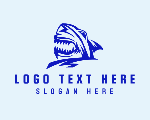 Scary - Shark Predator Head logo design