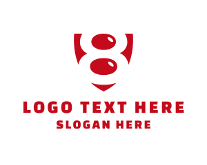Shiny - Shield Crest Number 8 logo design