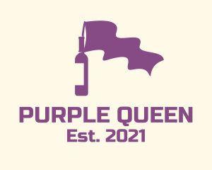 Purple Bottle Flag  logo design