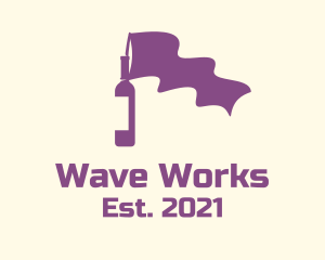 Wavy - Purple Bottle Flag logo design