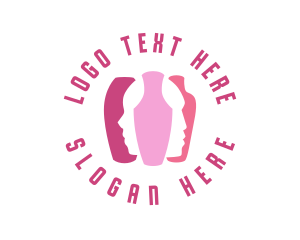 Vessel - Pink Vase Face logo design