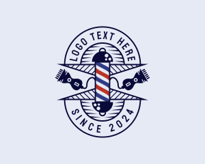 Barber Pole - Hairstyling Barbershop logo design