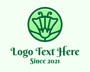 Orchid - Green Flower Circle logo design