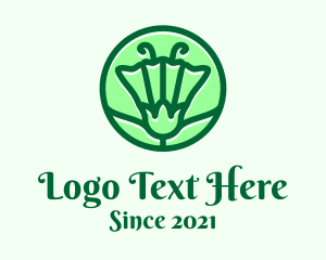 Wild Flower - Green Flower Circle logo design