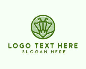 Eco - Green Flower Circle logo design