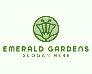 Green Flower Circle logo design