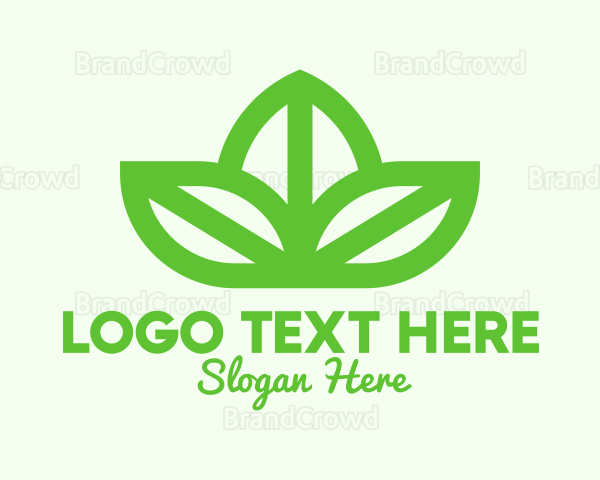 Green Organic Leaves Logo