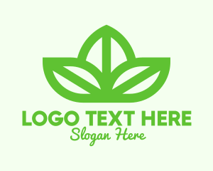 Vegetarian - Green Organic Leaves logo design