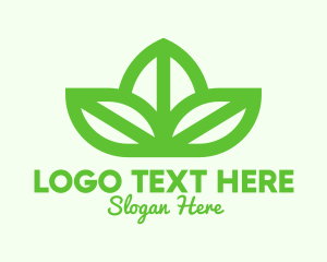 Green Organic Leaves Logo