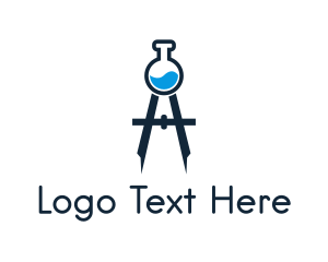 Scientific - Laboratory Flask Compass logo design