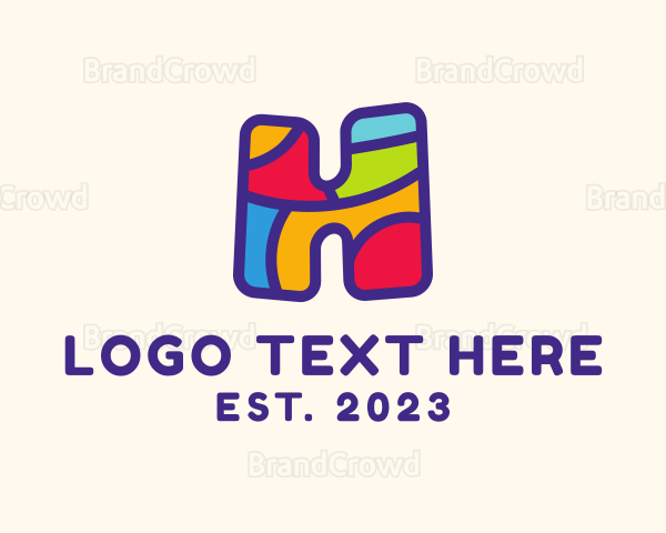 Cute Puzzle Letter H Logo