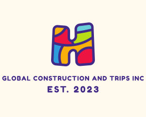 Fun - Cute Puzzle Letter H logo design