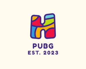 Colorful - Cute Puzzle Letter H logo design
