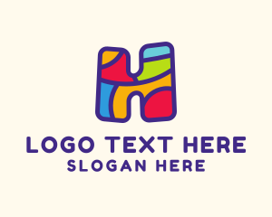 Cute Puzzle Letter H Logo
