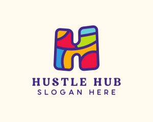 Cute Puzzle Letter H logo design