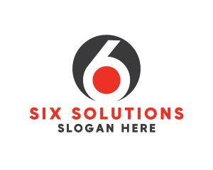 Six - Circle Media Studio Number 6 logo design