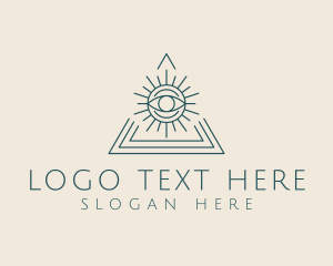 Numerology - Bohemian Tarot Pyramid Eye logo design