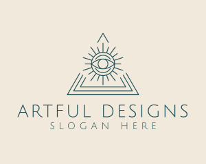 Bohemian Tarot Pyramid Eye  logo design