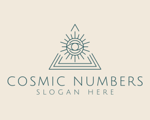 Numerology - Bohemian Tarot Pyramid Eye logo design