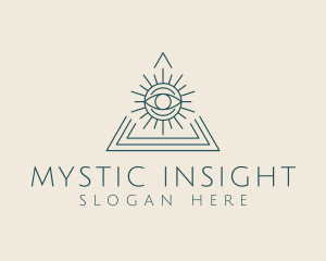 Tarot - Bohemian Tarot Pyramid Eye logo design