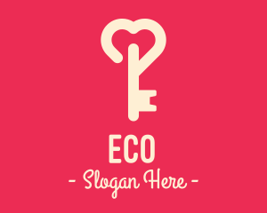 Heart - Pink Heart Key logo design