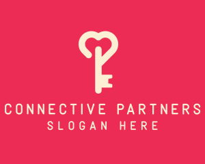 Relationship - Pink Heart Key logo design