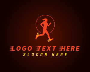 Marathon - Runner Fire Shoes logo design