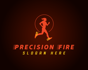 Runner Fire Shoes logo design