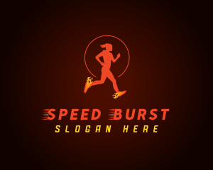 Runner Fire Shoes logo design