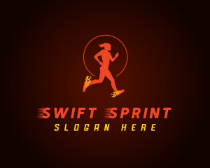 Runner Fire Shoes logo design