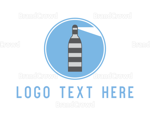 Striped Bottle Lighthouse Logo