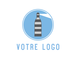 Striped Bottle Lighthouse Logo