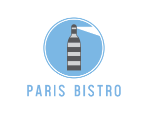 Striped Bottle Lighthouse logo design