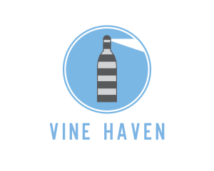 Striped Bottle Lighthouse logo design