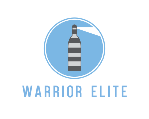 Beacon - Striped Bottle Lighthouse logo design