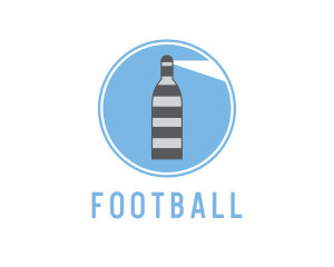Water Bottles - Striped Bottle Lighthouse logo design