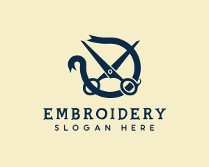 Ribbon Sewing Cutter logo design