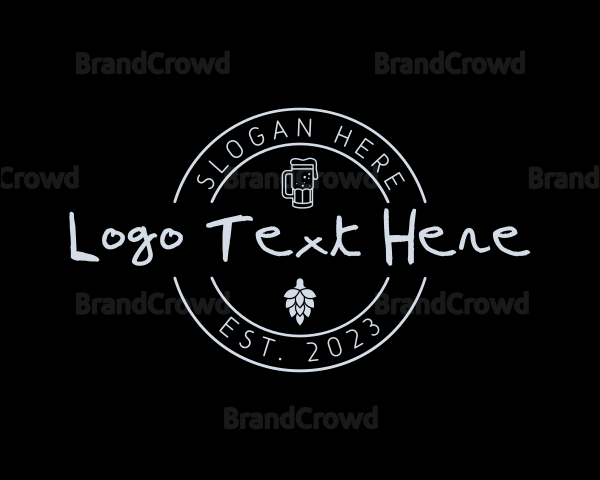 Retro Hipster Beer Brand Logo