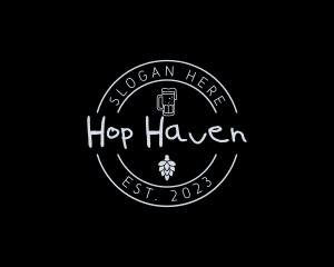 Hop - Retro Hipster Beer Brand logo design