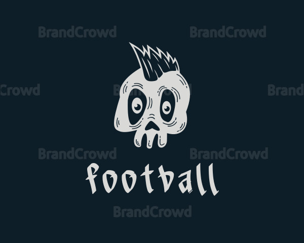 Gray Mohawk Skull Logo