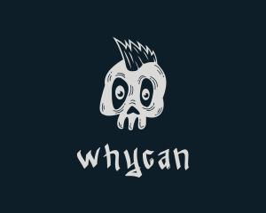 Gray Mohawk Skull Logo