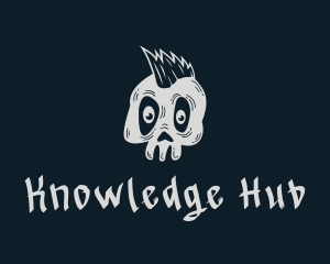 Rock Band - Gray Mohawk Skull logo design