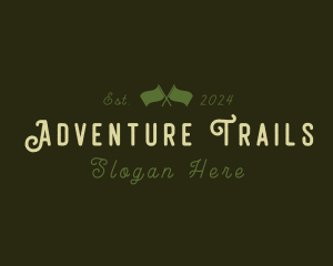 Camping Flag Adventure logo design